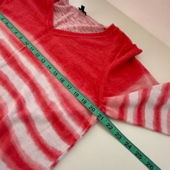 Talbots Tie-Dye Striped V-Neck Lightweight Pullover Sweater Sz XL Preppy Cottage - Picture 8 of 9